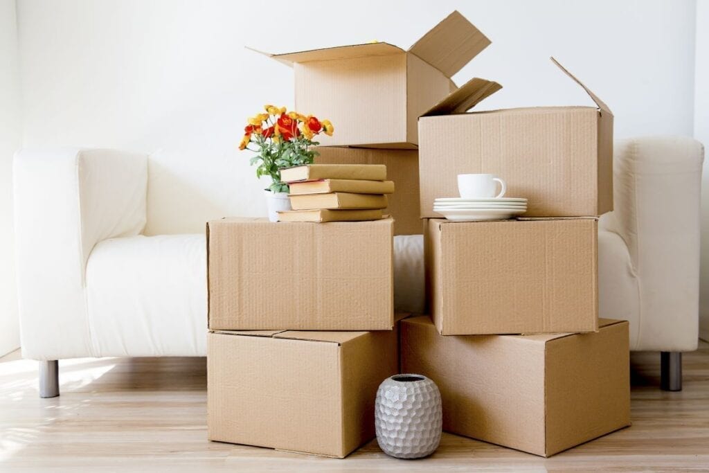 Moving boxes stacked Elena Nichizhenova Shutterstock