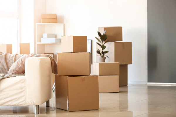 depositphotos 254781416 stock photo moving boxes with belongings in