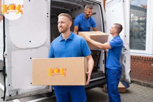 153117301 truck movers loading van carrying boxes and moving house 1
